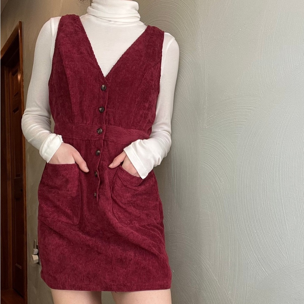 Burgundy corduroy dress